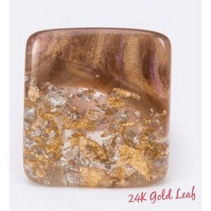 Statement Ring w 24K Gold Leaf
